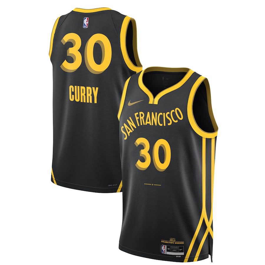 Men Golden State Warriors #30 Stephen Curry Nike Black City Edition 2023-24 Swingman NBA Jersey->golden state warriors->NBA Jersey